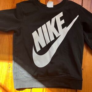 Nike Kids' Black Crewneck Sweatshirt with White Logo